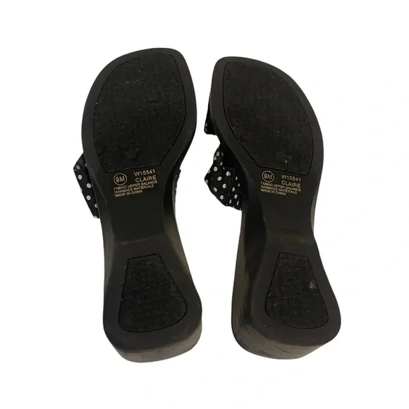 Women’s JENNY BUCHANAN Claire Black White Polka Dot Sandals Slip On Shoes - Picture 7 of 10